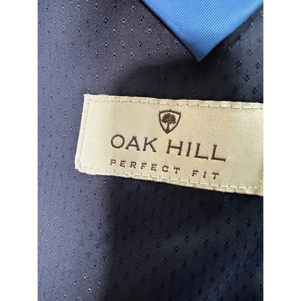 Oak Hill Perfect Fit Blazer Men Size 50R Navy Blue Comfortable Silver Button EUC